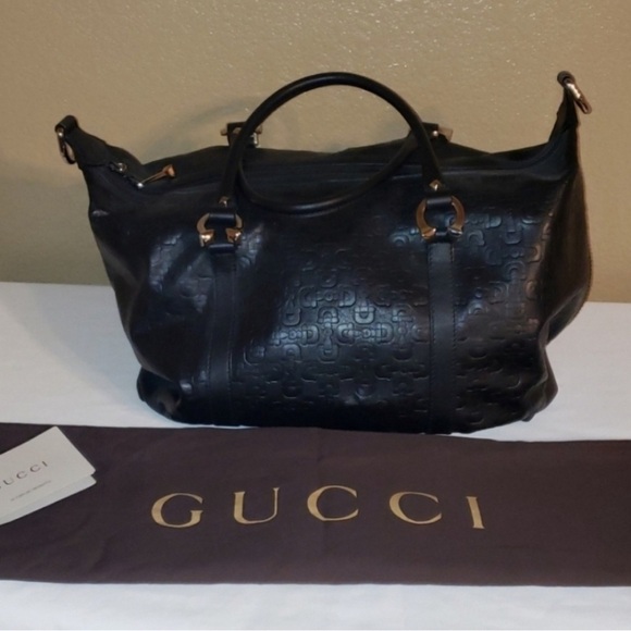 Gucci Handbags - GUCCI Horsebit Leather Boston Bag